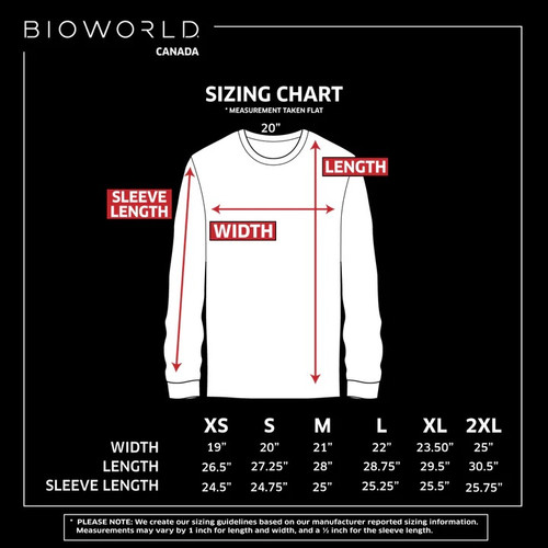 Size Chart - Bioworld Size Chart - Bioworld