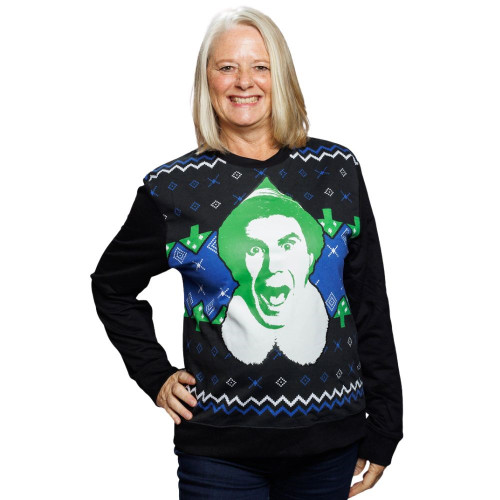 Buddy the Elf Printed Christmas Sweater - on HER Buddy the Elf Printed Christmas Sweater - on HER