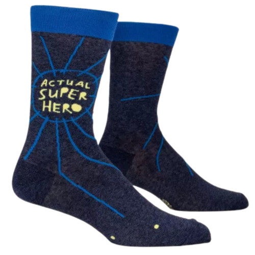 Actual Super Hero Men's Crew Socks by Blue Q