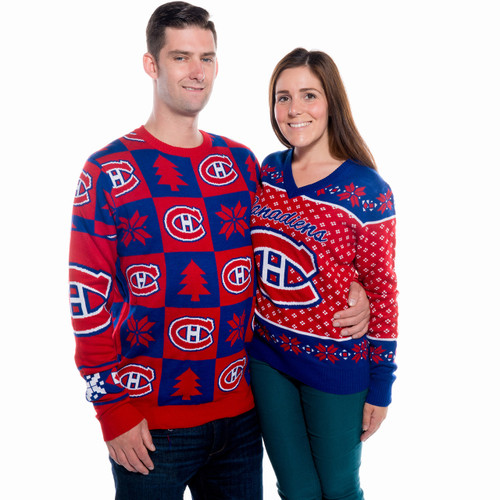 CustomCat Winnipeg Jets Vintage NHL Ugly Christmas Sweater Royal / L