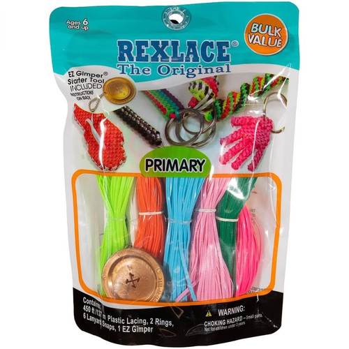 Rexlace Plastic Crafting Laces in PRIMARY colours