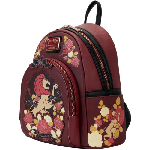Harry Potter Hufflepuff Floral Tattoo Backpack by Loungefly - Side Harry Potter Hufflepuff Floral Tattoo Backpack by Loungefly - Side