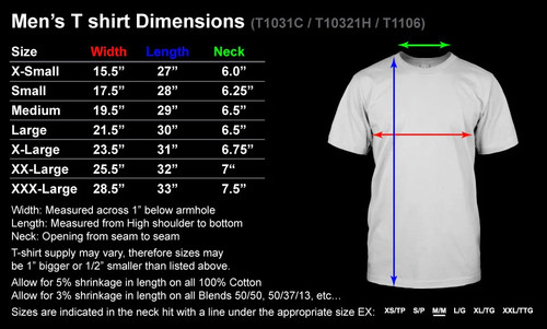 T-Shirt Size Chart T-Shirt Size Chart