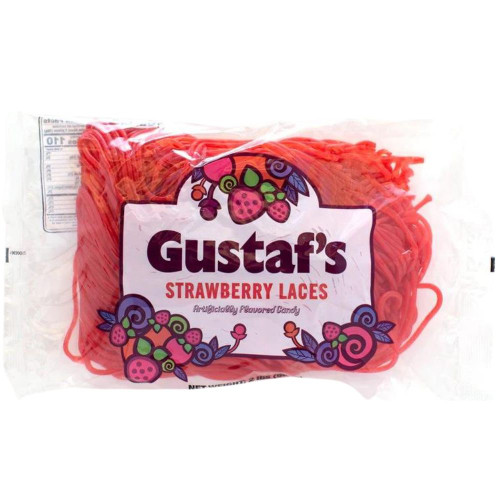 Gustaf's Strawberry Licorice Laces - 2lb Bag