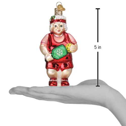 Pickleball - Mrs. Claus Glass Ornament by Old World Christmas