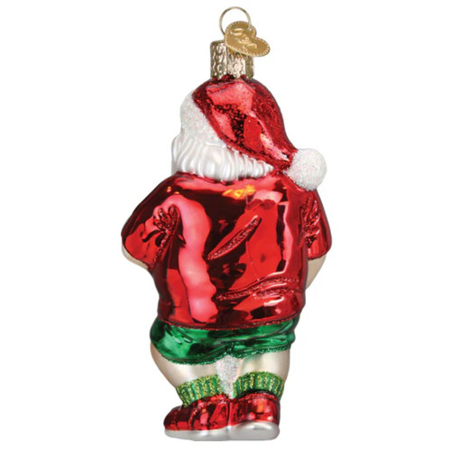 Pickleball Santa Glass Ornament by Old World Christmas  Pickleball Santa Glass Ornament by Old World Christmas