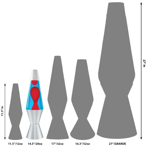 Lava Lamp 14.5-Inch Silver Base White Wax/Blue Liquid