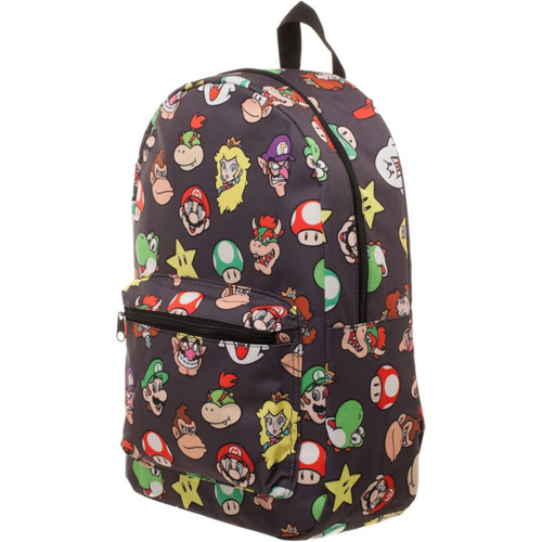 Nintendo Super Mario Bros. Character Head Collage Quickturn Backpack Nintendo Super Mario Bros. Character Head Collage Quickturn Backpack