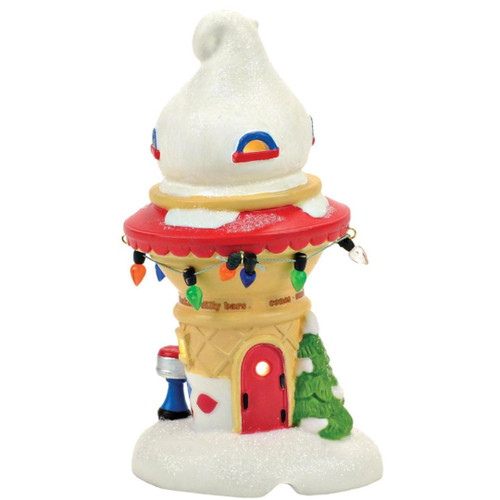 Department 56 Santa's Dairy Queen Cone House Snow Village Building - Back View Department 56 Santa's Dairy Queen Cone House Snow Village Building - Back View