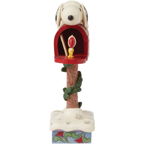 Peanuts Snoopy with Woodstock in Mailbox Merry Christmas Figure by Jim Shore Peanuts Snoopy with Woodstock in Mailbox Merry Christmas Figure by Jim Shore