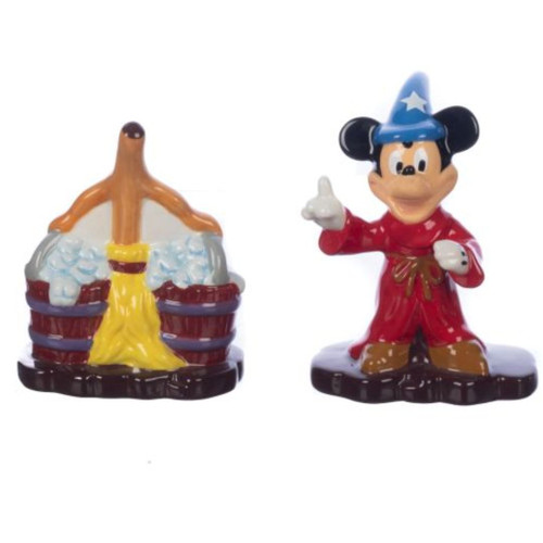 Fantasia Mickey and Broom Sculpted Salt & Pepper Shakers 
