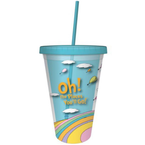  Dr Seuss Oh The Places You Will Go 16oz Cup with Straw