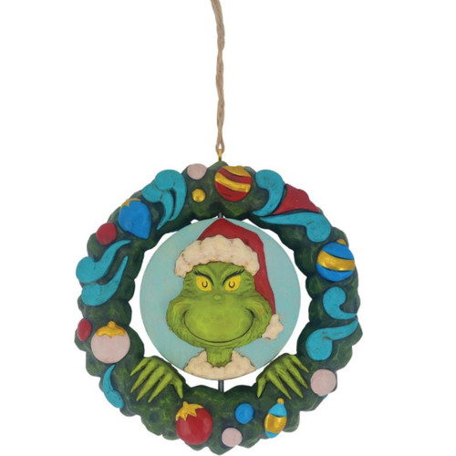 Grinch Bust in Wreath Ornament By Jim Shore Grinch Bust in Wreath Ornament By Jim Shore