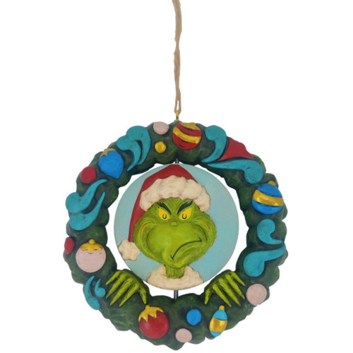 Grinch Bust in Wreath Ornament By Jim Shore Grinch Bust in Wreath Ornament By Jim Shore