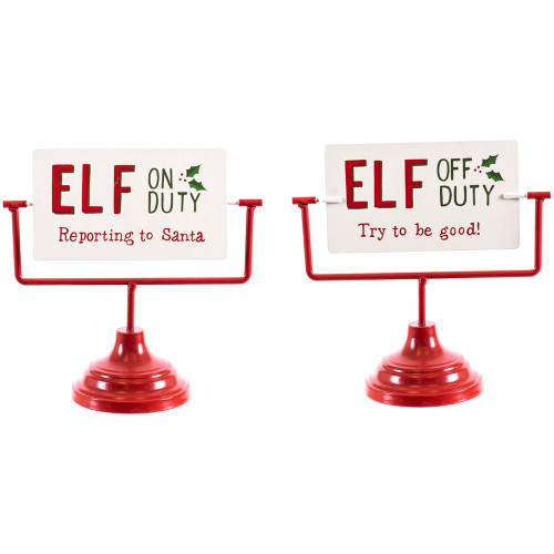 Elf On/Off Duty Flip Sign