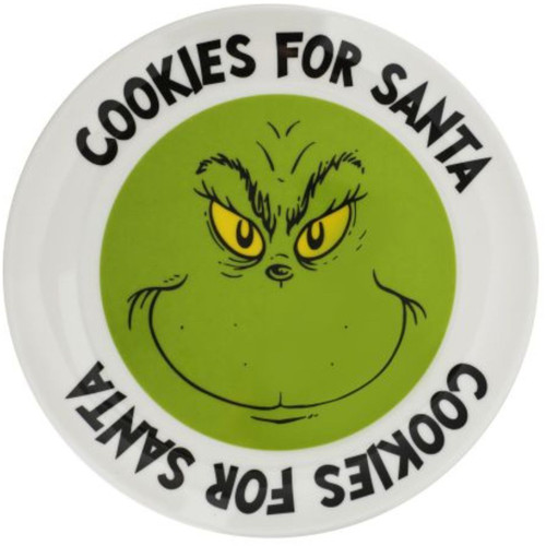 Grinch - Cookies for Santa Illustrated Melamine Plate  Grinch - Cookies for Santa Illustrated Melamine Plate