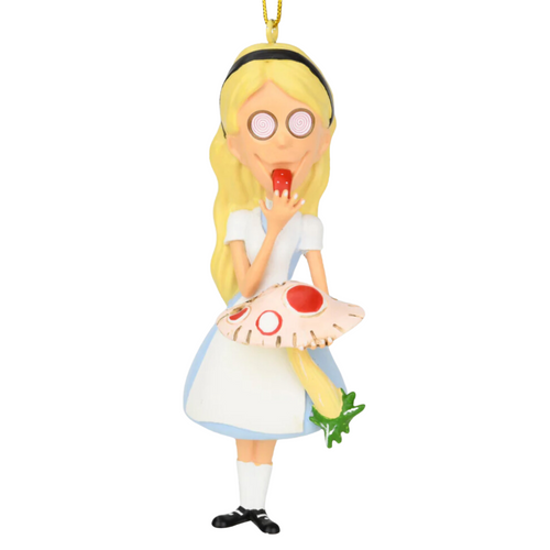 Alice Eating Magic Mushrooms Ornament