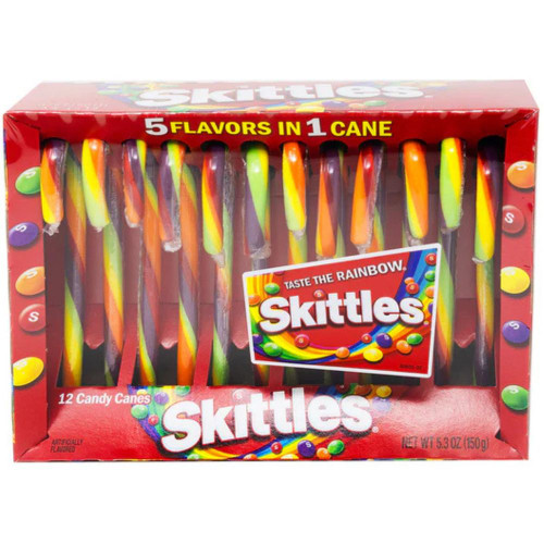 Skittles Candy Canes - 12 Pack