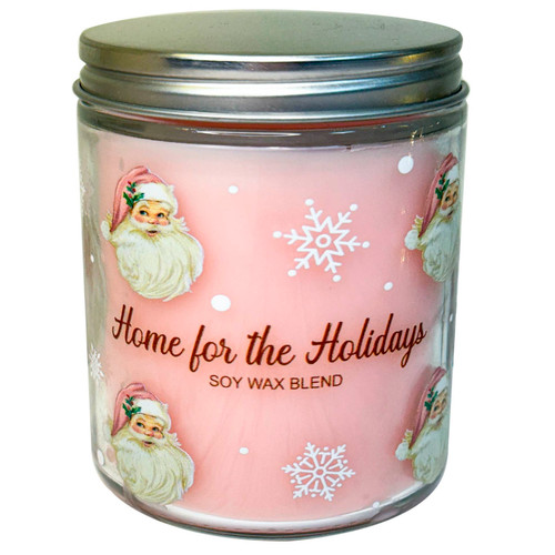 Vintage Saint Nick Printed Glass Candle