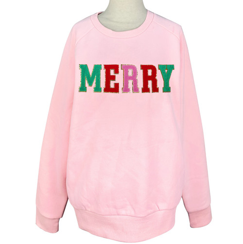 MERRY Chenille Pink Sweatshirt MERRY Chenille Pink Sweatshirt