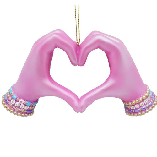 Pink Heart Hands Ornament