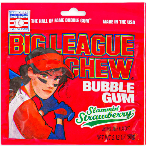 Big League Chew Gum - Slammin' Strawberry Big League Chew Gum - Slammin' Strawberry