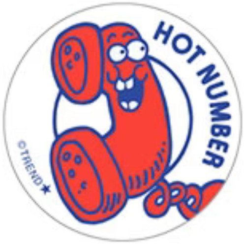 Hot Number! - Phone Scent Retro Scratch 'n Sniff Stickers