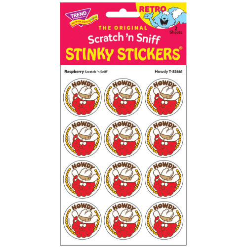 Howdy! - Raspberry Scent Retro Scratch 'n Sniff Stinky Stickers