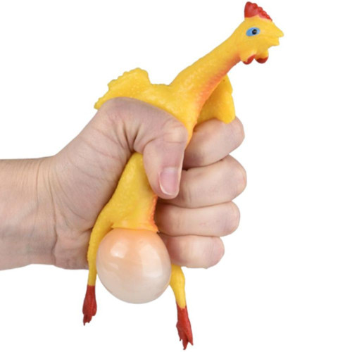 Rubber Chicken Laying an Egg