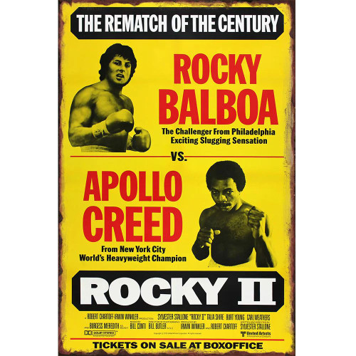 Rocky vs Apollo Creed Metal Sign