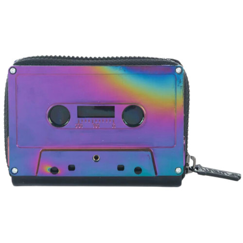 Women's Retro Cassette Wallet - Metallic Black