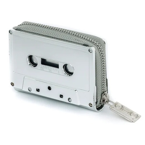 Silver Chrome Cassette Tape Wallet