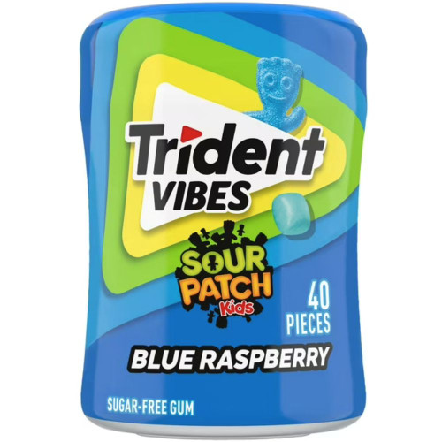 Sour Patch Kids Blue Raspberry Trident Gum - 40 Pieces