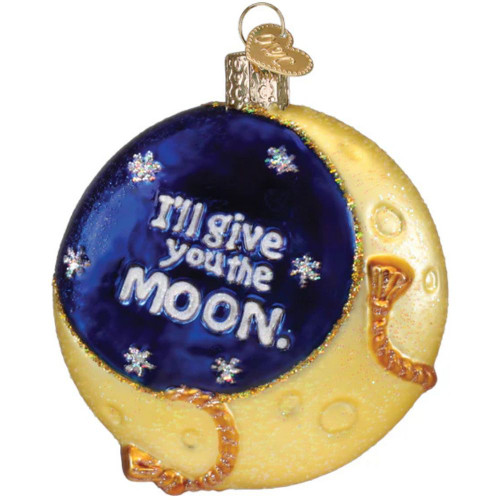 Wonderful Life Lasso The Moon Glass Ornament by Old World Christmas