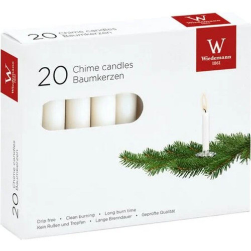 Wiedemann White Chime Candles 20 pk