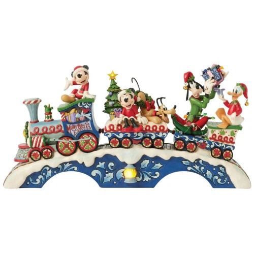 Front View - Mickey and Friends Christmas Train Figure by Jim Shore