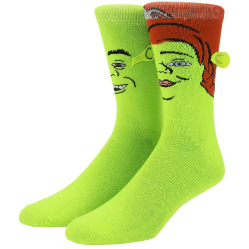 Shrek & Fiona 3D Ears Crew Socks by Bioworld