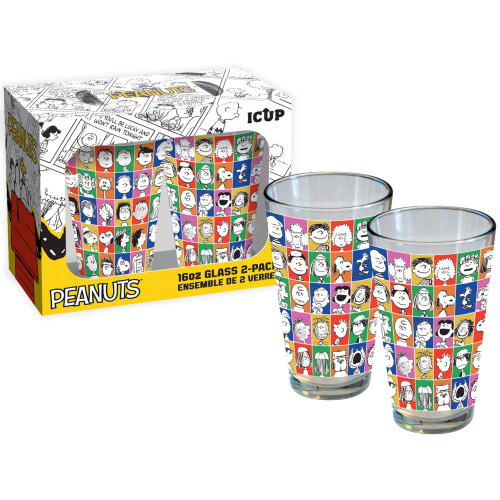 Peanuts 16oz Glasses  - 2 Pack  Peanuts 16oz Glasses  - 2 Pack