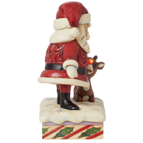 Santa Petting Rudolph Light-Up Nose Figure by Jim Shore