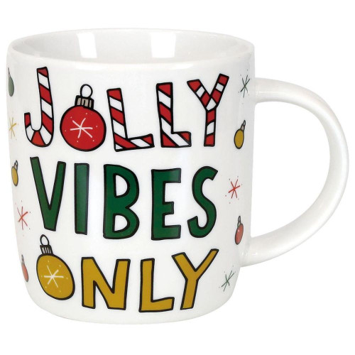 Jolly Vibes Only Mug and Novelty Glasses Set
