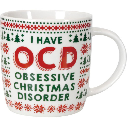 OCD Obsessive Christmas Disorder Mug and Novelty Glasses Set