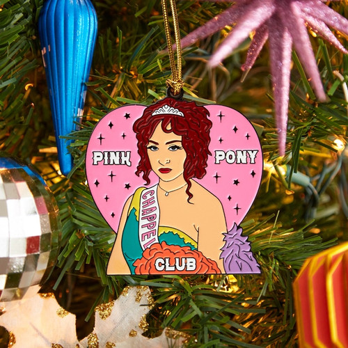 Lifestyle image of the Pink Pony Club Enamel Ornament