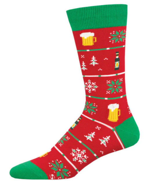  Beer Sweater - Red Men's Socks by Socksmith