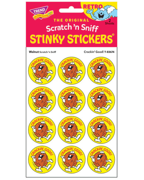 Crackin' Good! - Walnut Scent Retro Scratch 'n Sniff Stinky Stickers