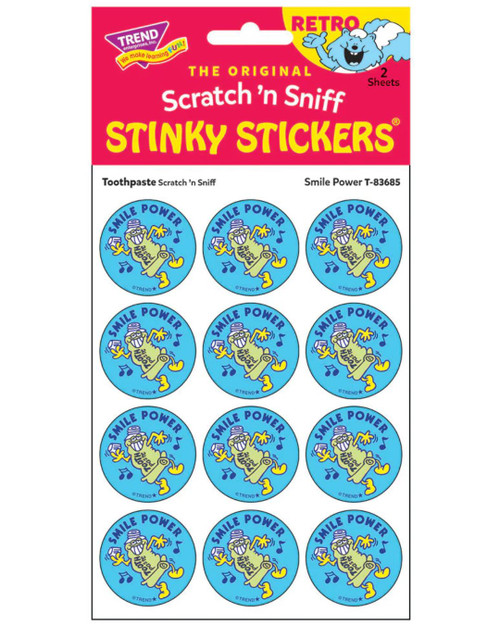 Smile Power - Toothpaste Scent Retro Scratch 'n Sniff Stinky Stickers