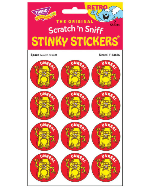 Unreal - Space Scent Retro Scratch 'n Sniff Stinky Stickers 