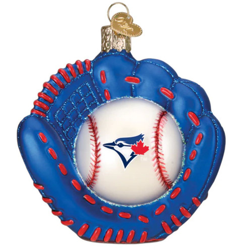 Blue Jays Baseball Mitt Glass Ornament by Old World Christmas