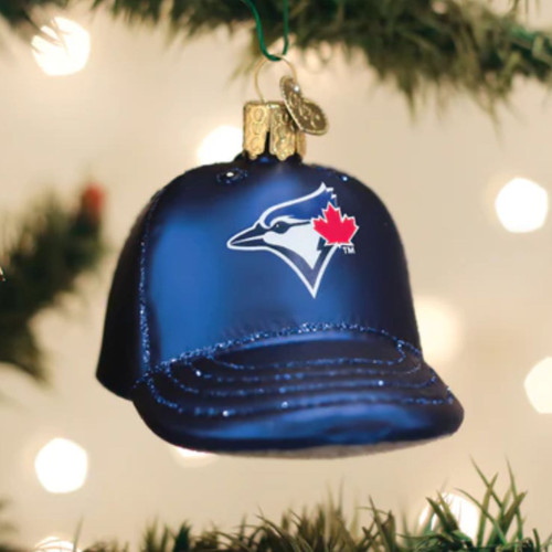 Toronto Blue Jays Glass Baseball Cap Ornament by Old World Christmas