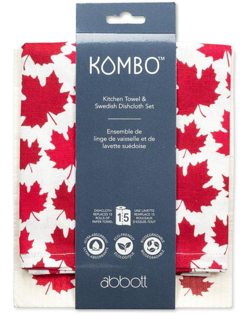 Maple Leaf Kitchen Towel and Swedish Dishcloth Set 