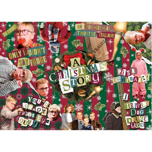A Christmas Story 1000 Piece Jigsaw Puzzle with Wrapping Paper Design